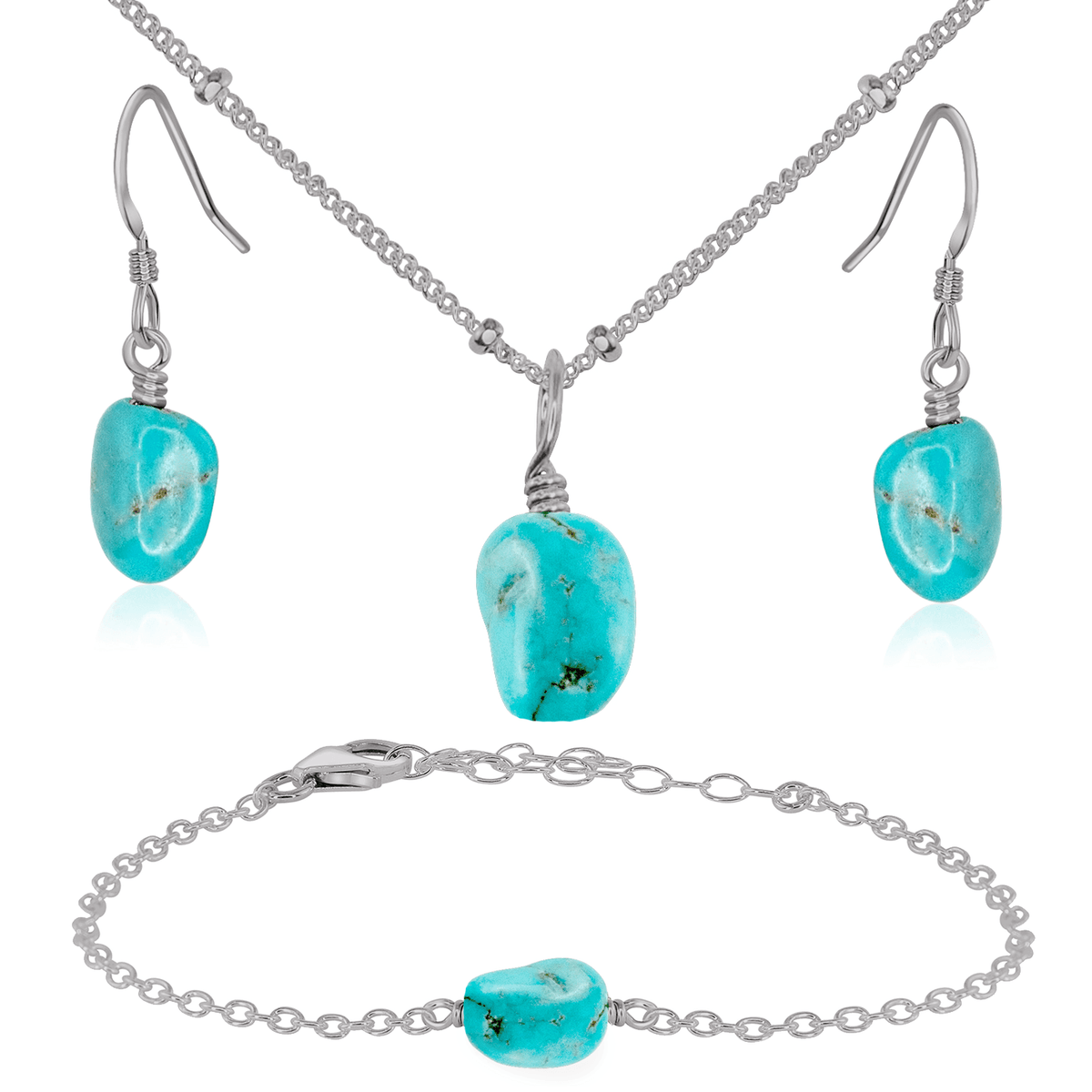 Raw Turquoise Crystal Jewellery Set