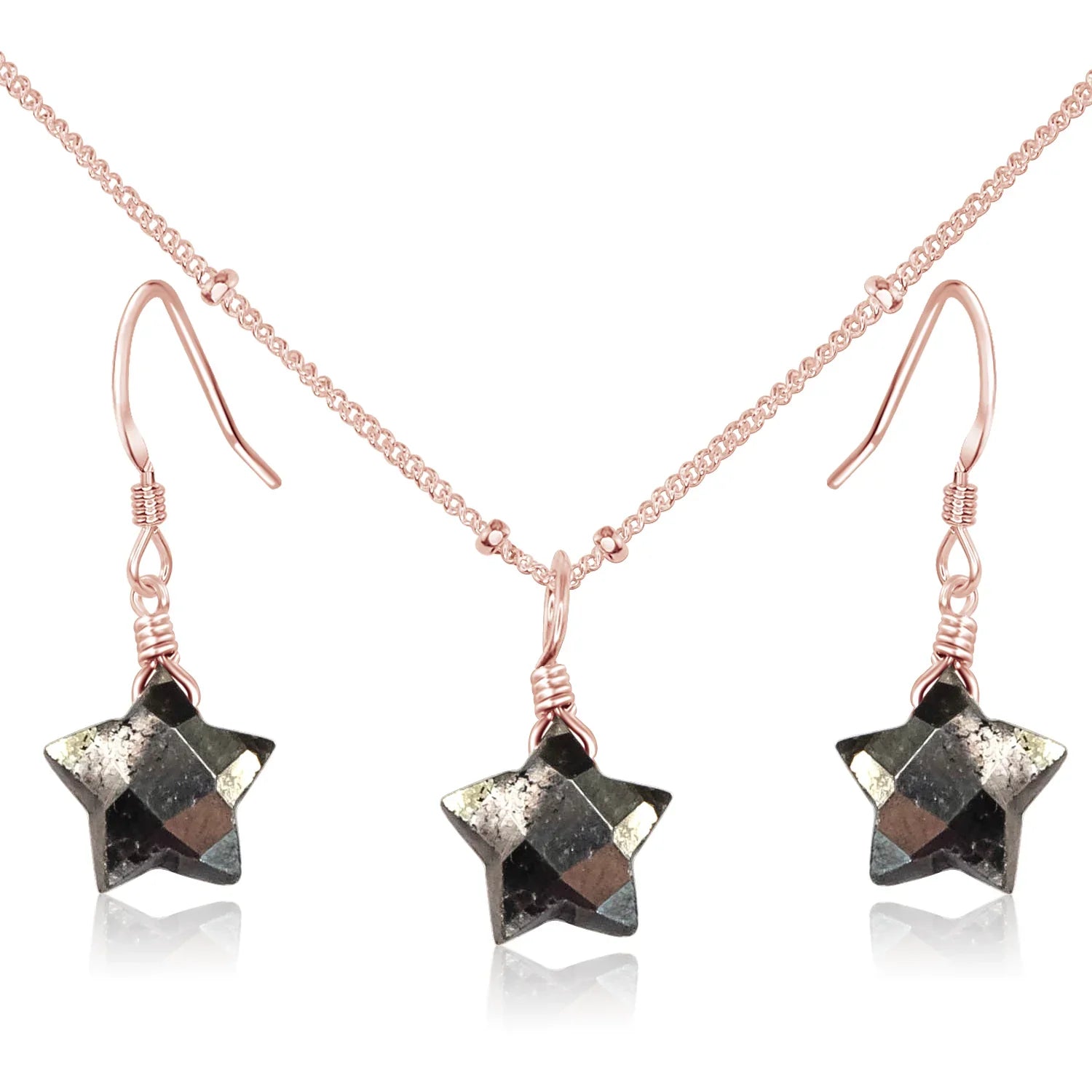 Little Pyrite Crystal Star Jewellery Set