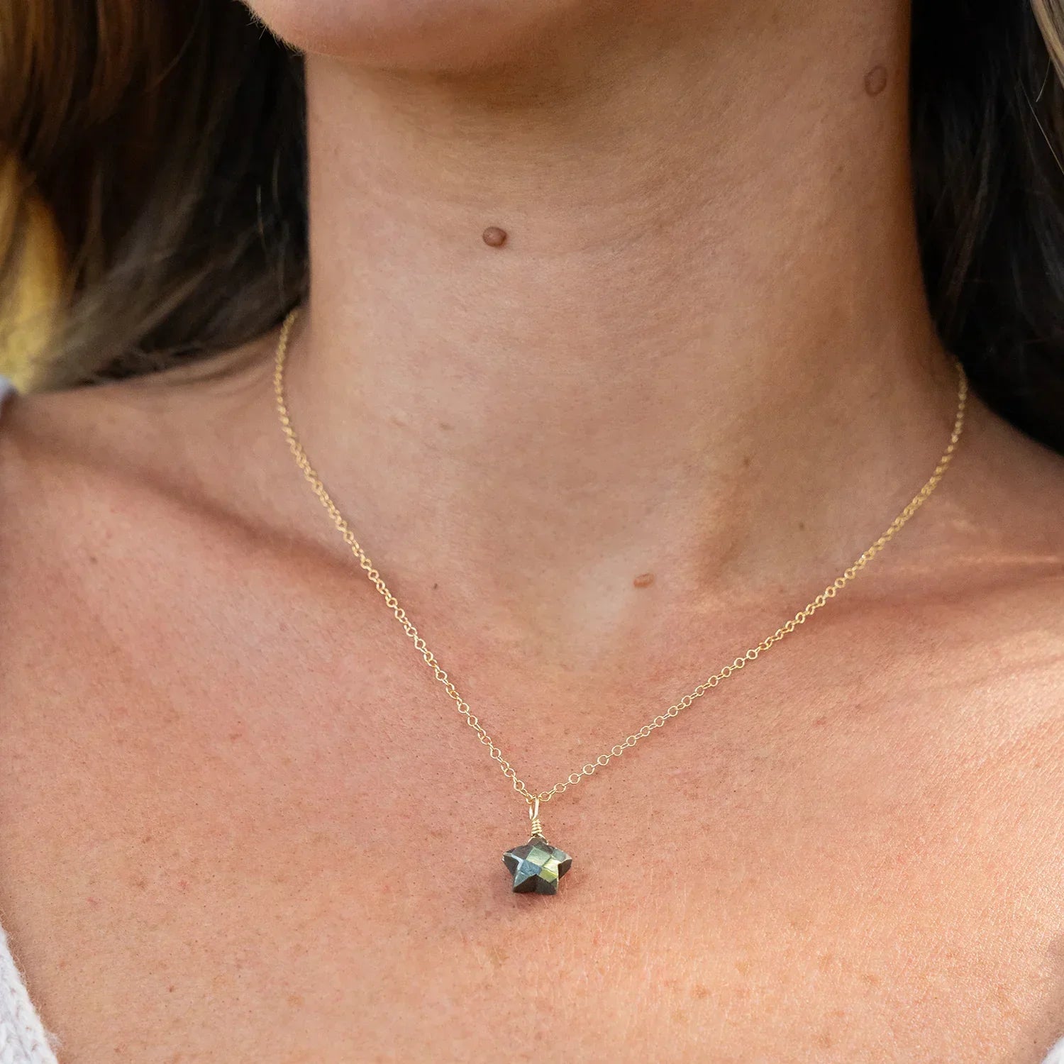 Little Pyrite Crystal Star Jewellery Set