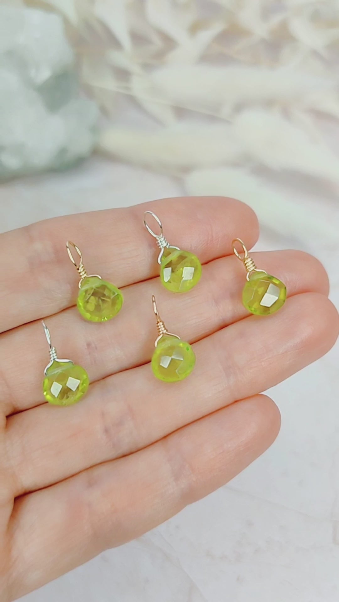 Tiny Peridot Teardrop Gemstone Pendant