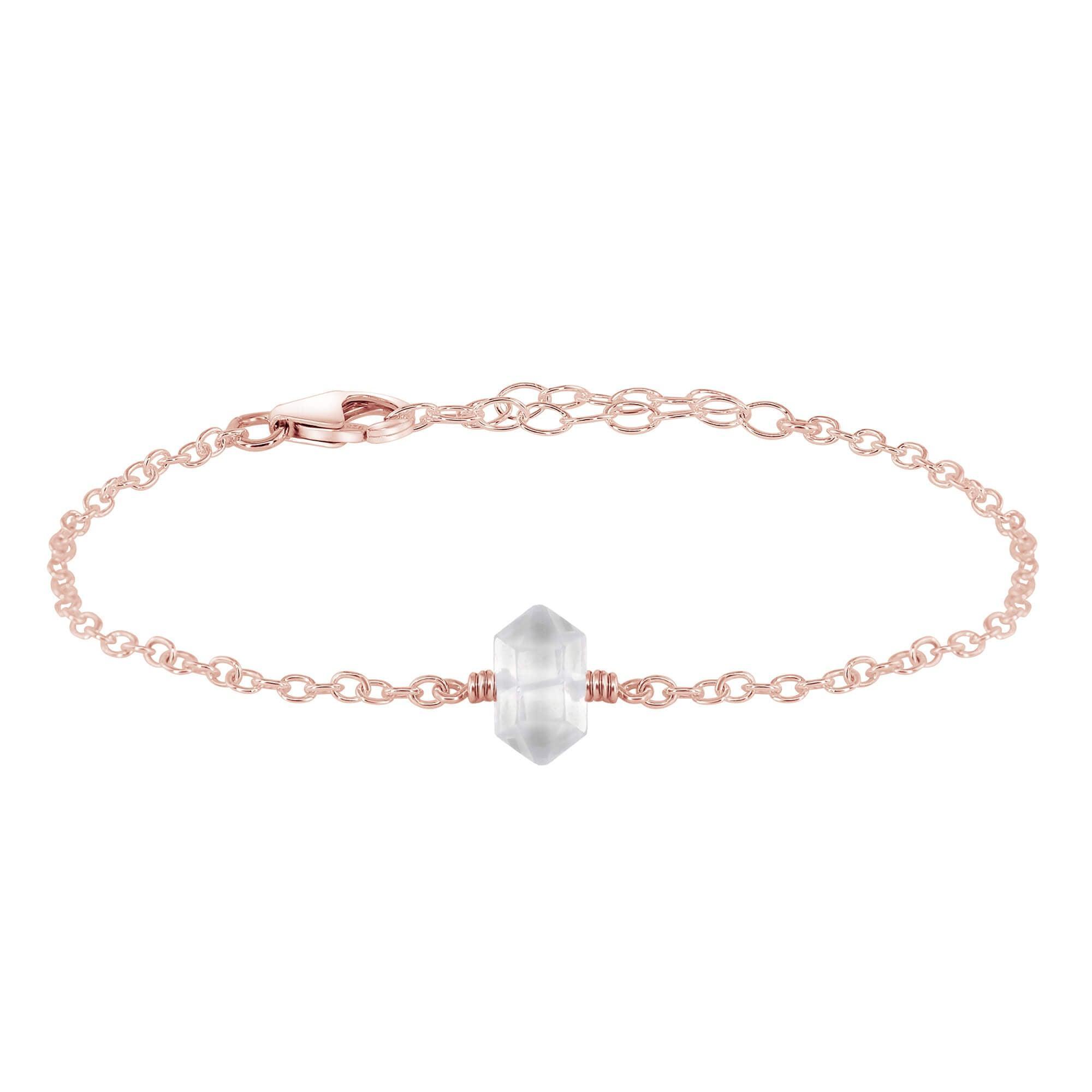 Crystal Quartz Double Terminated Mini Crystal Point Bracelet - Crystal Quartz Double Terminated Mini Crystal Point Bracelet - 14k Rose Gold Fill - Luna Tide Handmade Crystal Jewellery