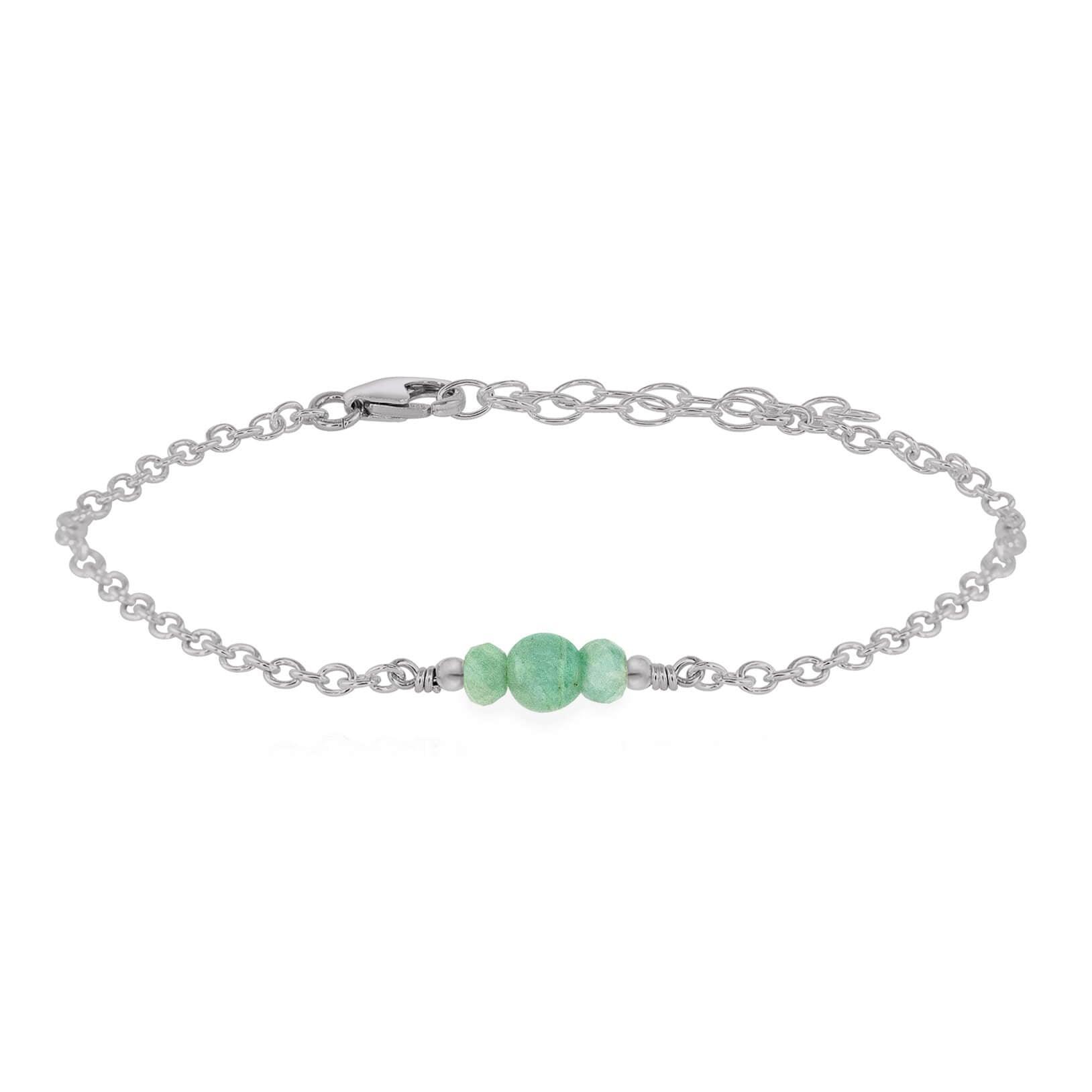 Dainty Amazonite Gemstone Bracelet - Dainty Amazonite Gemstone Bracelet - Stainless Steel - Luna Tide Handmade Crystal Jewellery