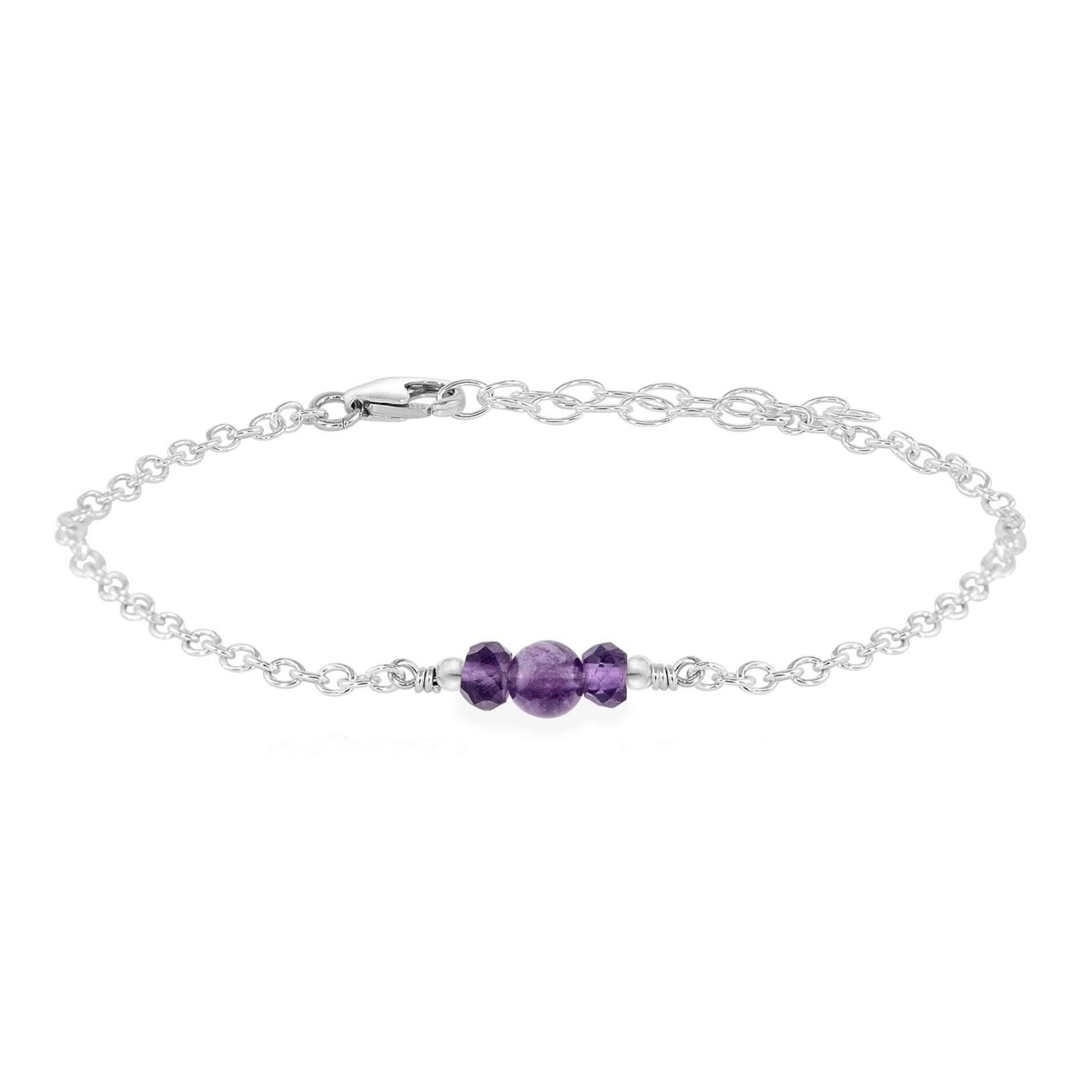 Dainty Amethyst Gemstone Bracelet - Dainty Amethyst Gemstone Bracelet - Sterling Silver - Luna Tide Handmade Crystal Jewellery