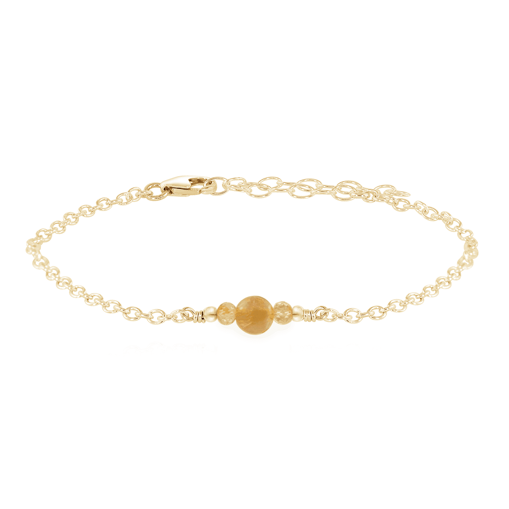 Dainty Citrine Gemstone Bracelet - Dainty Citrine Gemstone Bracelet - 14k Gold Fill - Luna Tide Handmade Crystal Jewellery