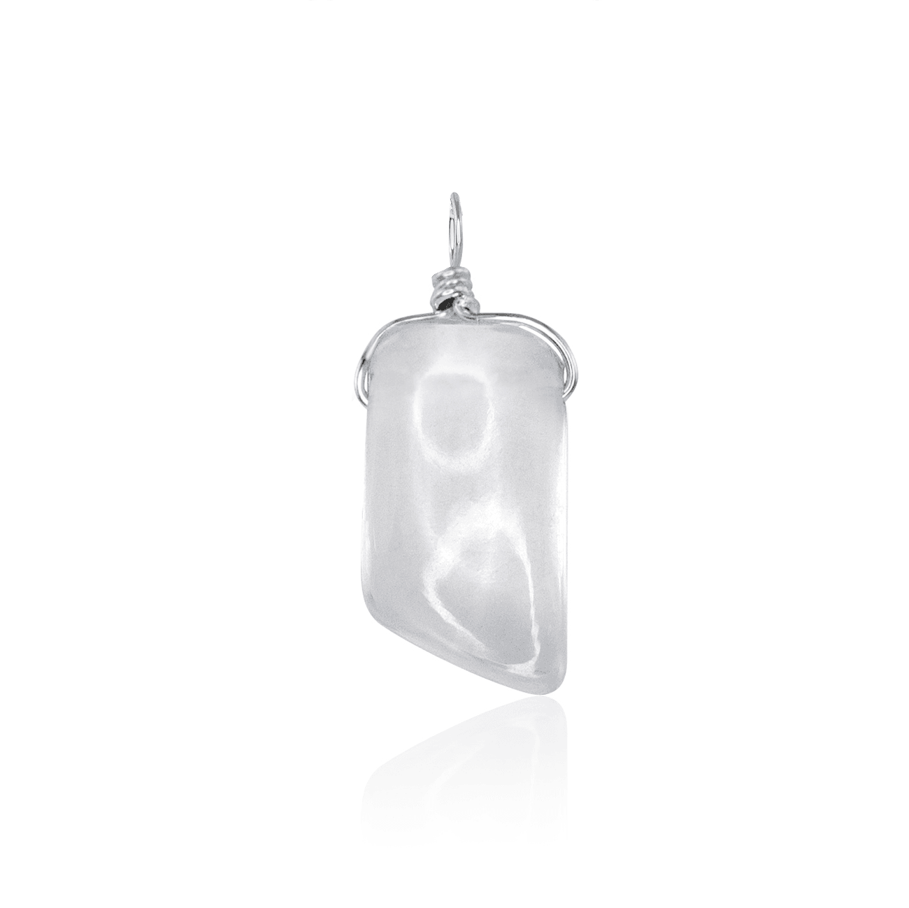 Small Smooth Crystal Quartz Crystal Pendant with Gentle Point - Small Smooth Crystal Quartz Crystal Pendant with Gentle Point - Sterling Silver - Luna Tide Handmade Crystal Jewellery