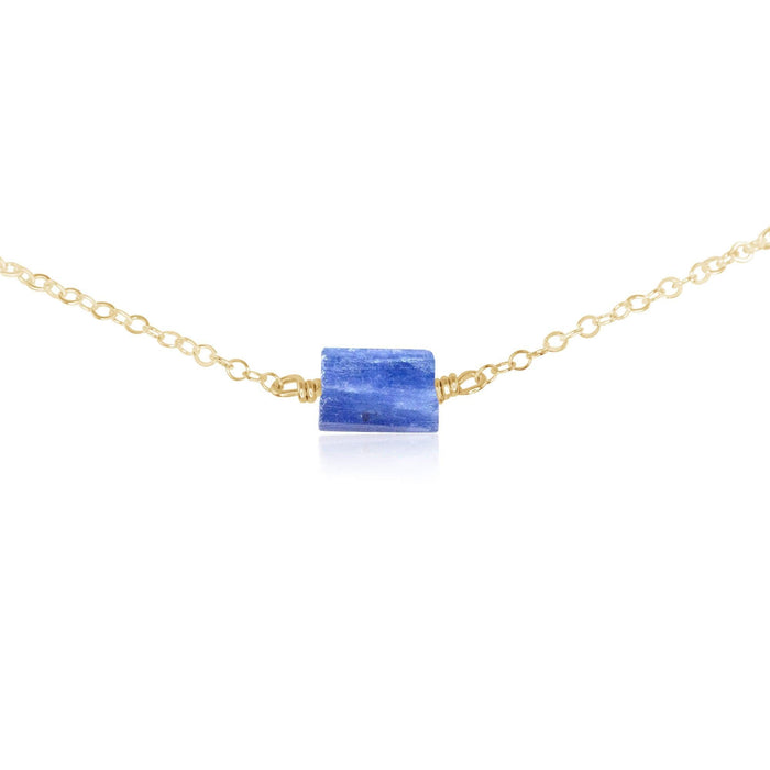 Tiny Raw Kyanite Crystal Nugget Choker - Tiny Raw Kyanite Crystal Nugget Choker - 14k Gold Fill - Luna Tide Handmade Crystal Jewellery