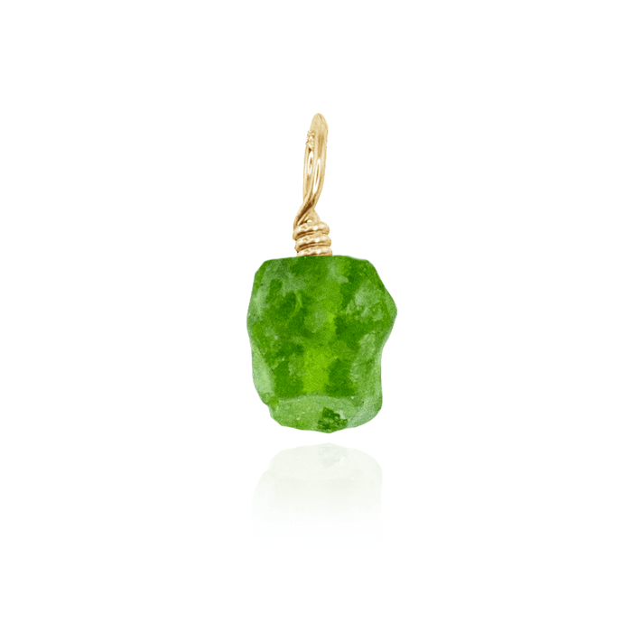 Tiny Raw Peridot Crystal Pendant - Tiny Raw Peridot Crystal Pendant - 14k Gold Fill - Luna Tide Handmade Crystal Jewellery