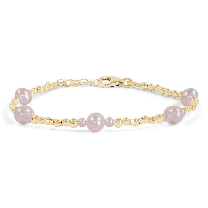 Bohemian Freshwater Pearl Crystal Precious Metal Beaded Bracelet