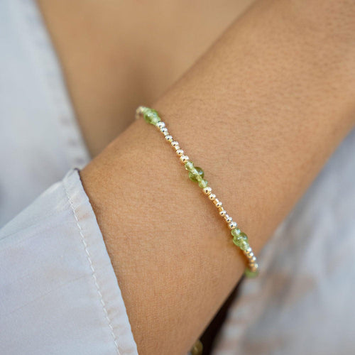 Custom Bohemian Crystal Precious Metal Beaded Bracelet - Custom Bohemian Crystal Precious Metal Beaded Bracelet - Sterling Silver / M 17-22cm (6.5-8.5") - Standard - Luna Tide Handmade Crystal Jewellery