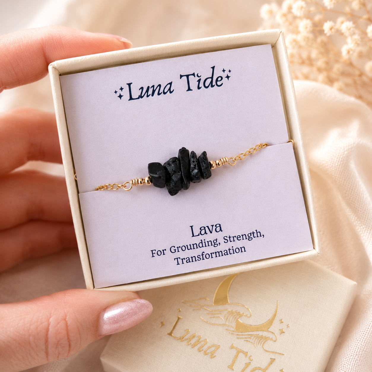 Lava Chip Bead Bar Anklet