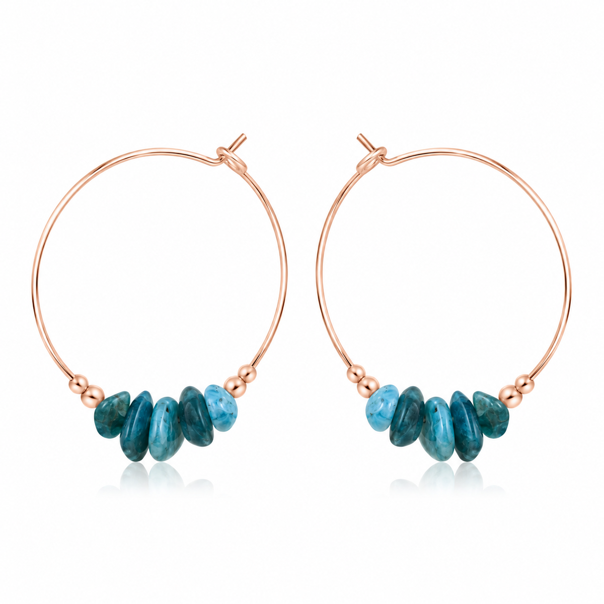 Apatite Crystal Chip Large Hoop Earrings
