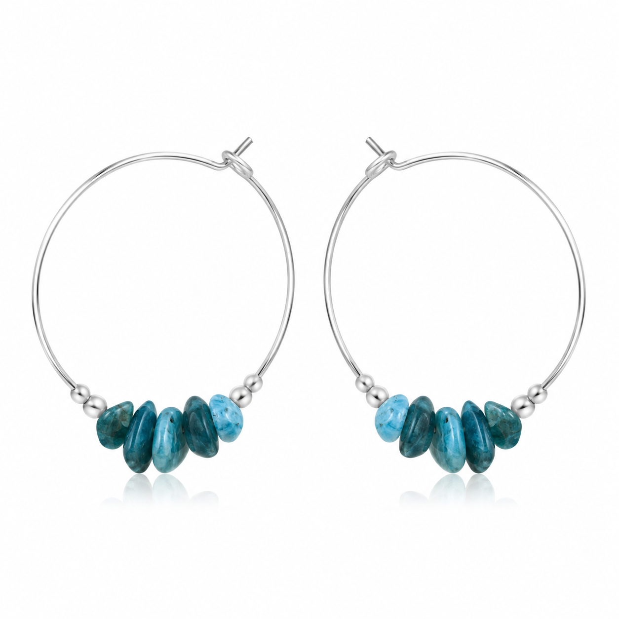 Apatite Crystal Chip Large Hoop Earrings