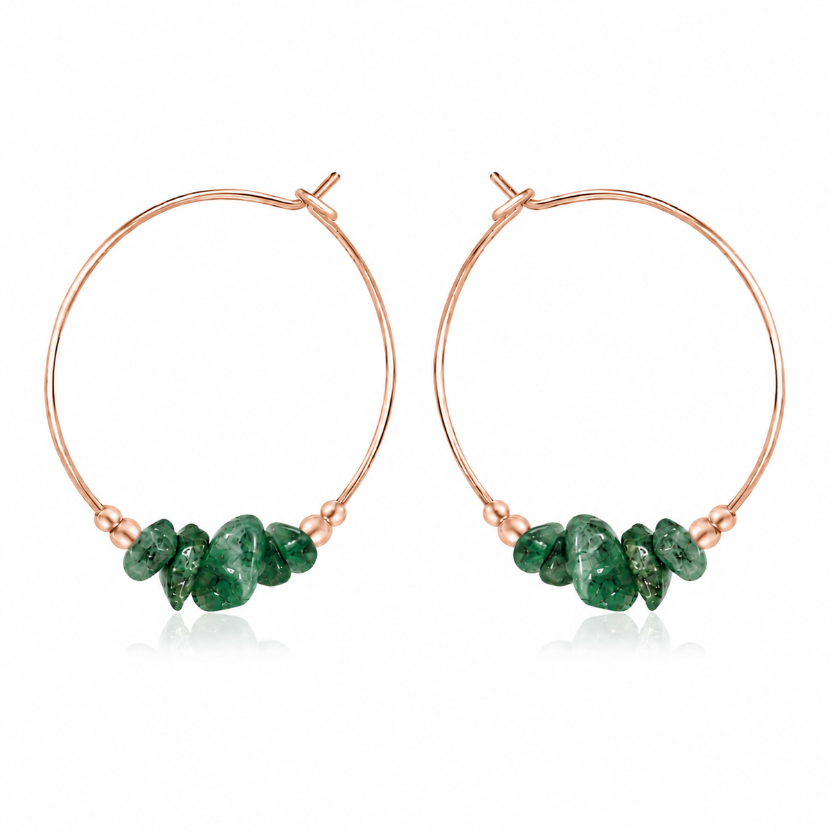 Emerald Crystal Chip Large Hoop Earrings