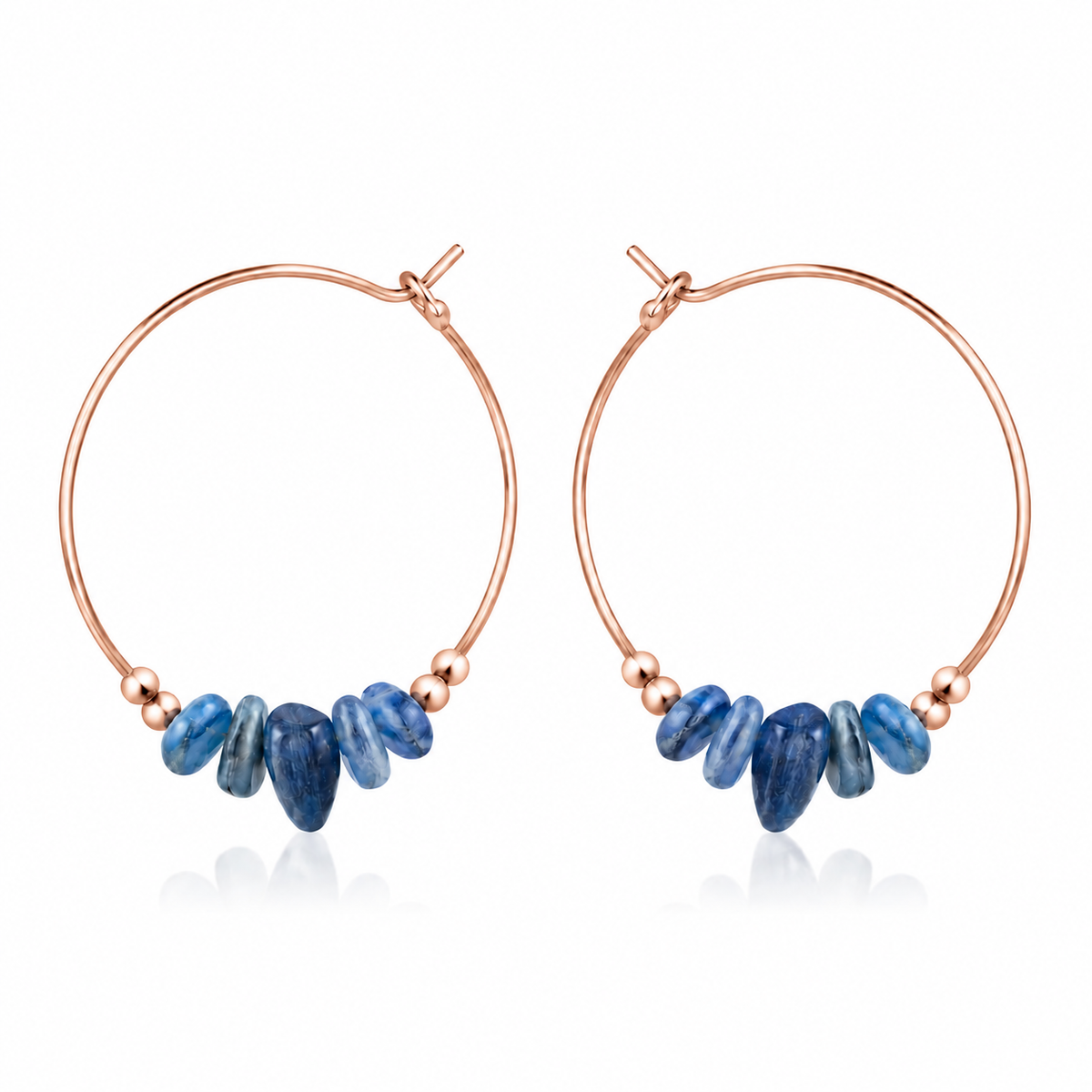 Kyanite Crystal Chip Large Hoop Earrings