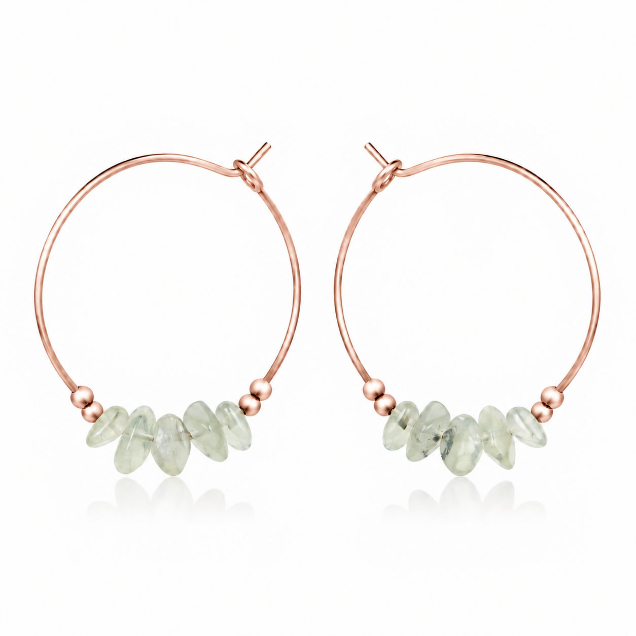 Prehnite Crystal Chip Large Hoop Earrings