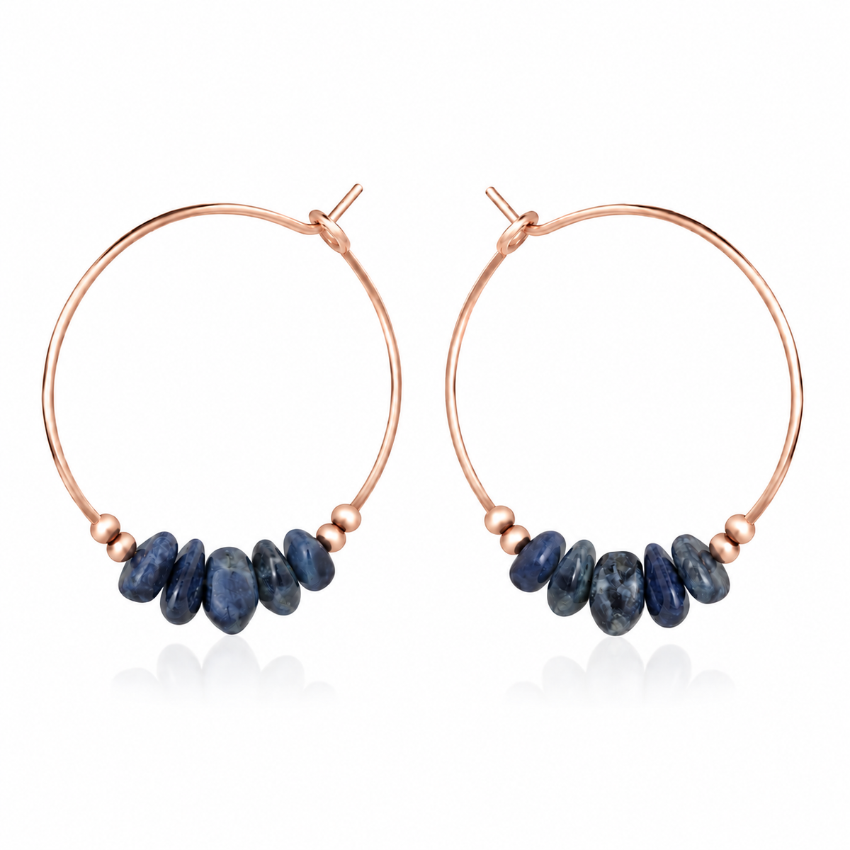 Sapphire Crystal Chip Large Hoop Earrings