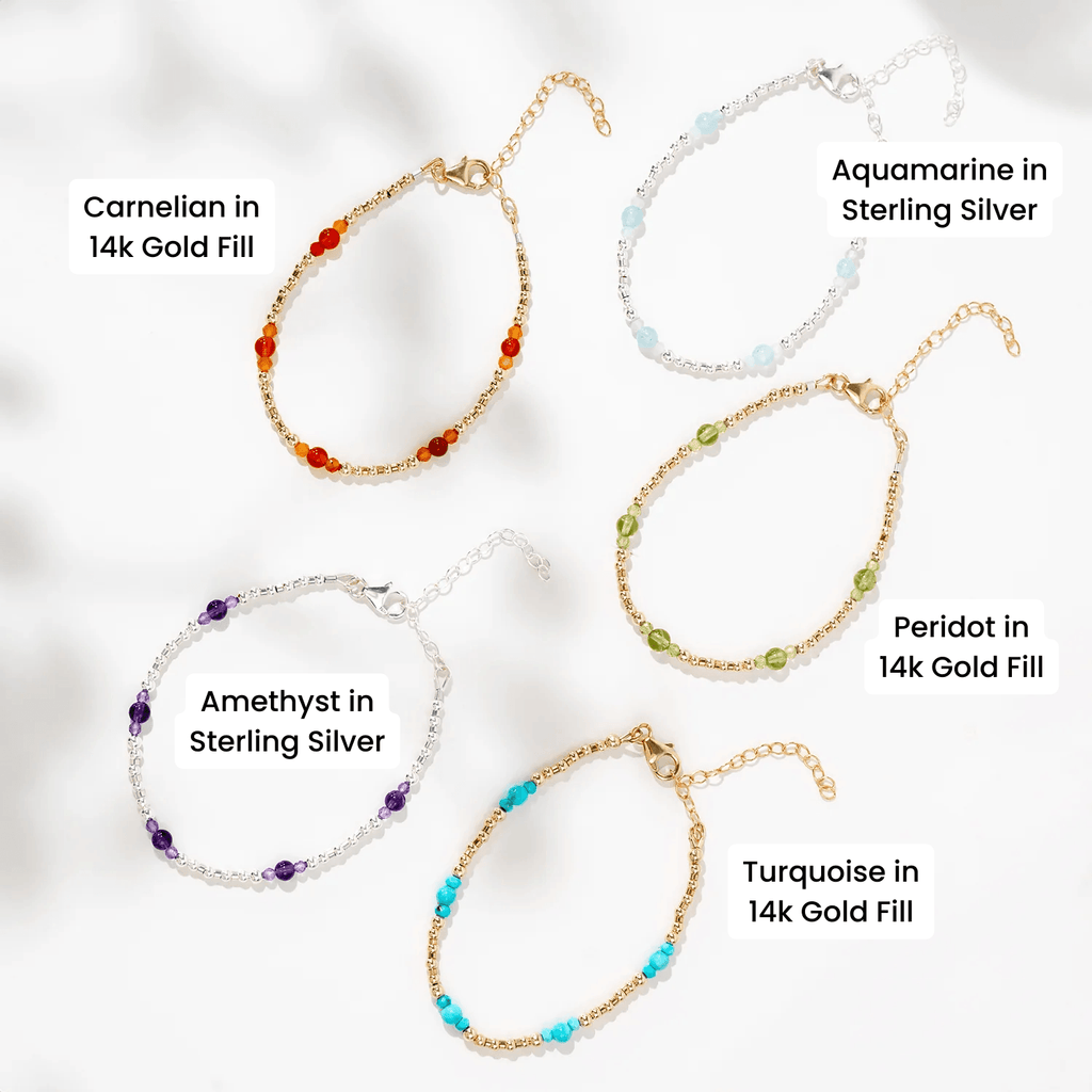 Custom Bohemian Crystal Precious Metal Beaded Bracelet