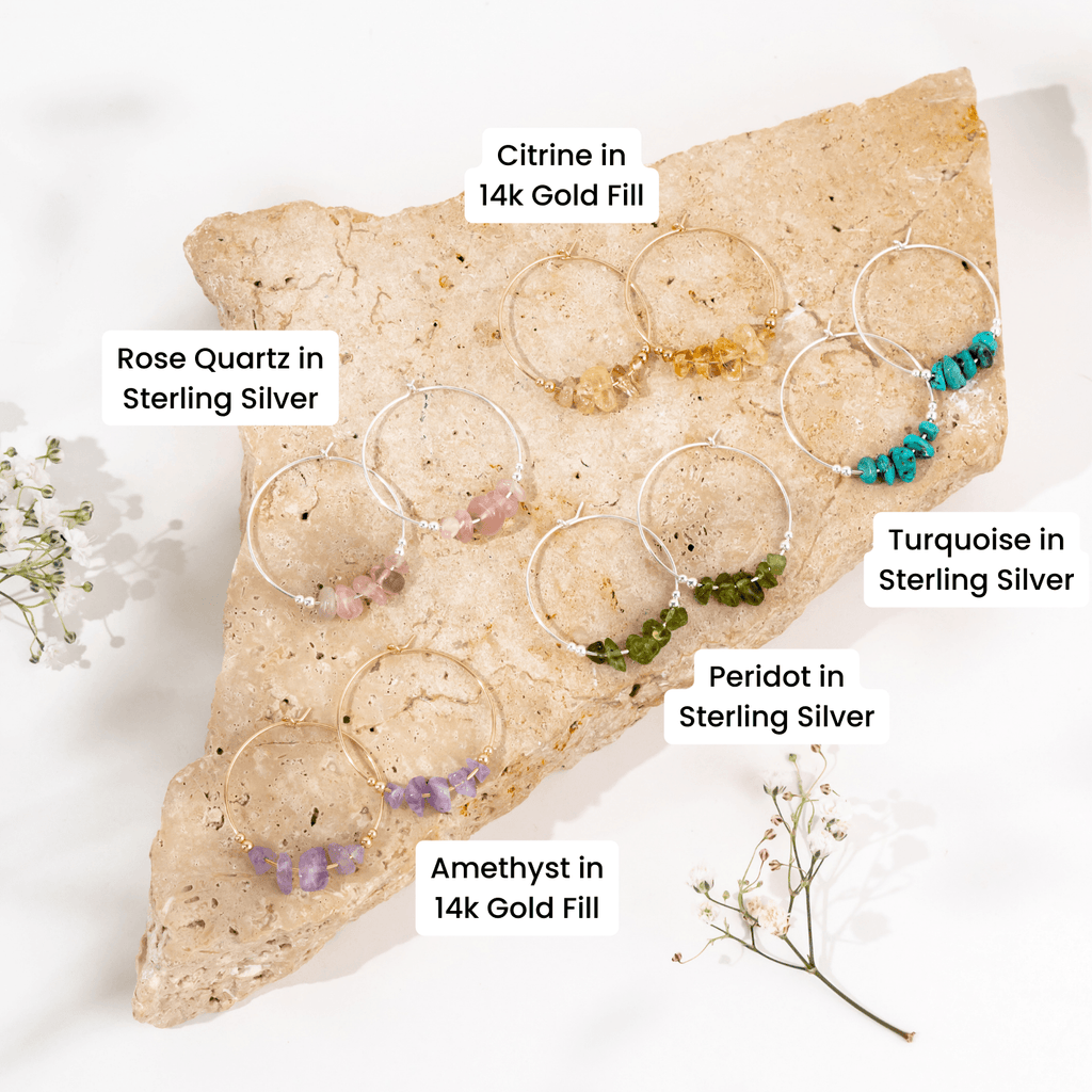 Custom Crystal Chip Large Hoop Earrings