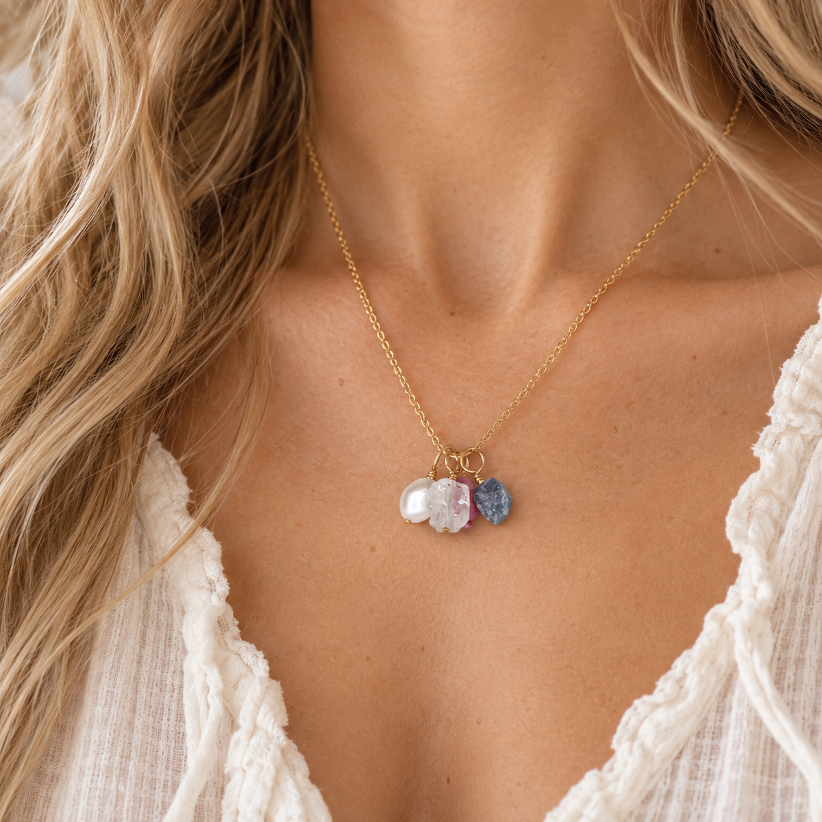 Custom Raw Crystal Cluster Pendant Necklace