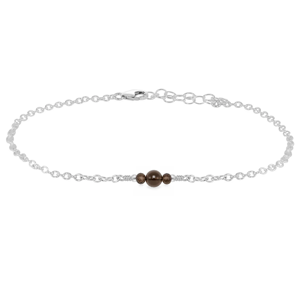 Dainty Smoky Quartz Gemstone Anklet
