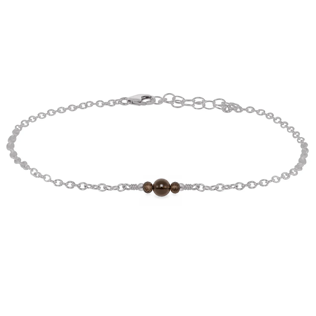 Dainty Smoky Quartz Gemstone Anklet
