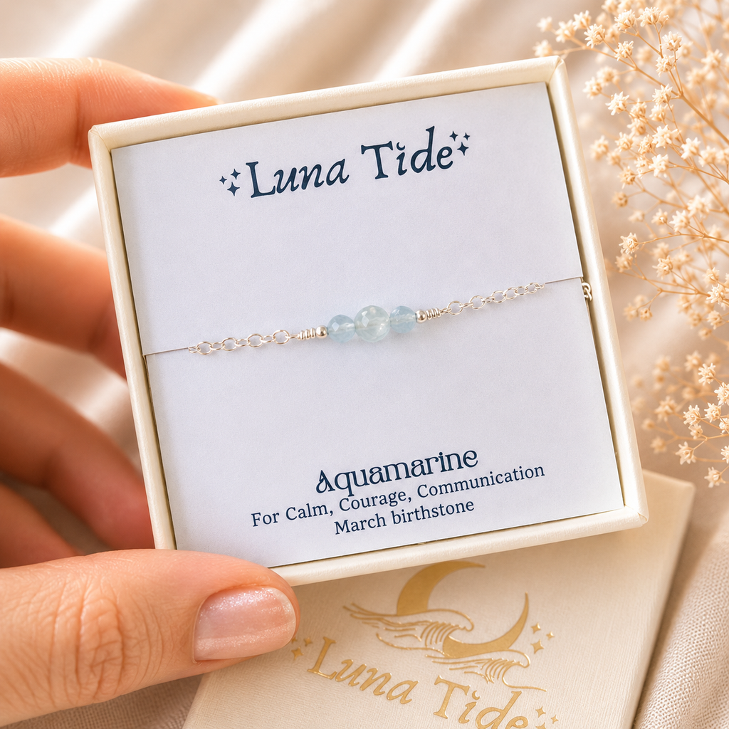 Dainty Aquamarine Gemstone Anklet