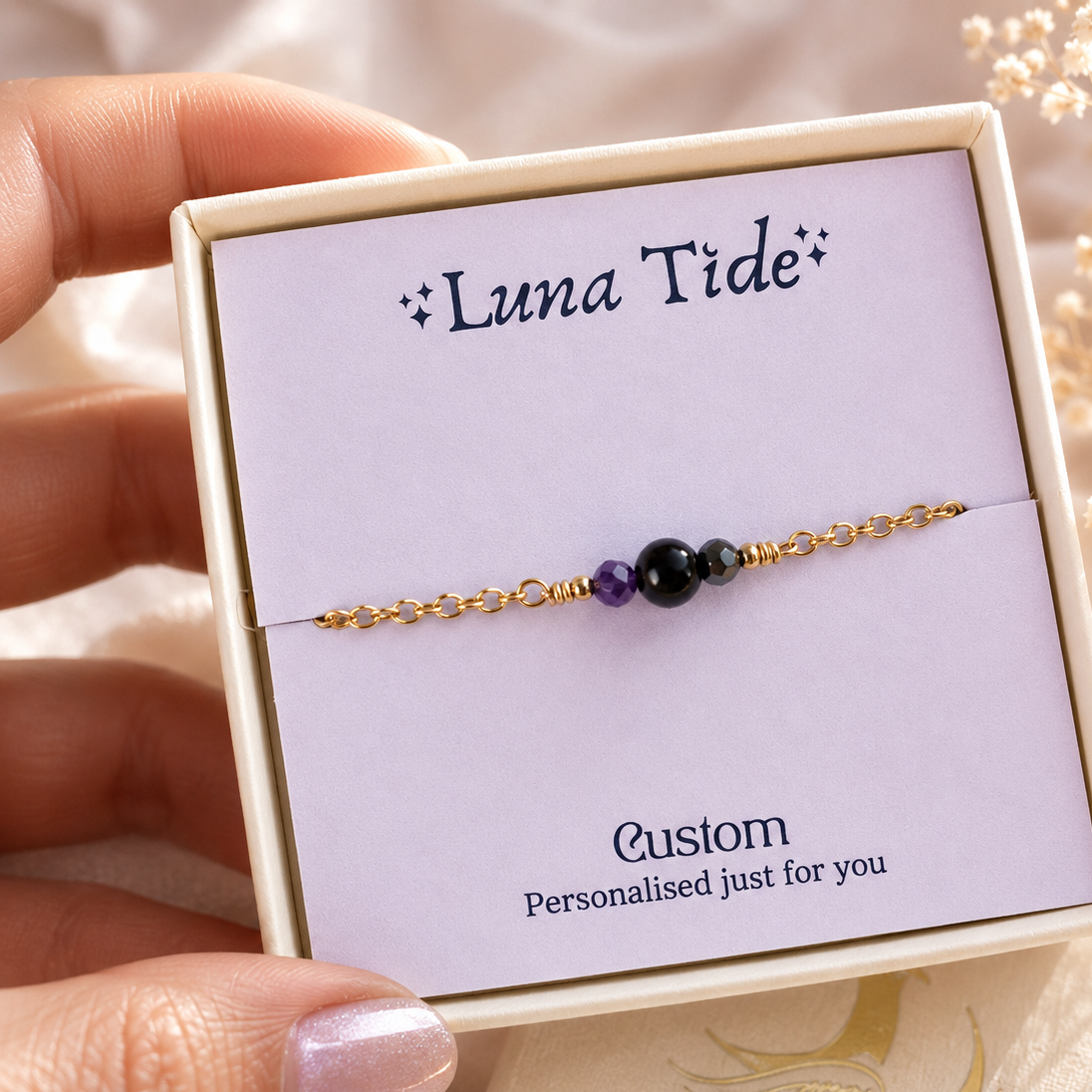 Custom Dainty Gemstone Anklet