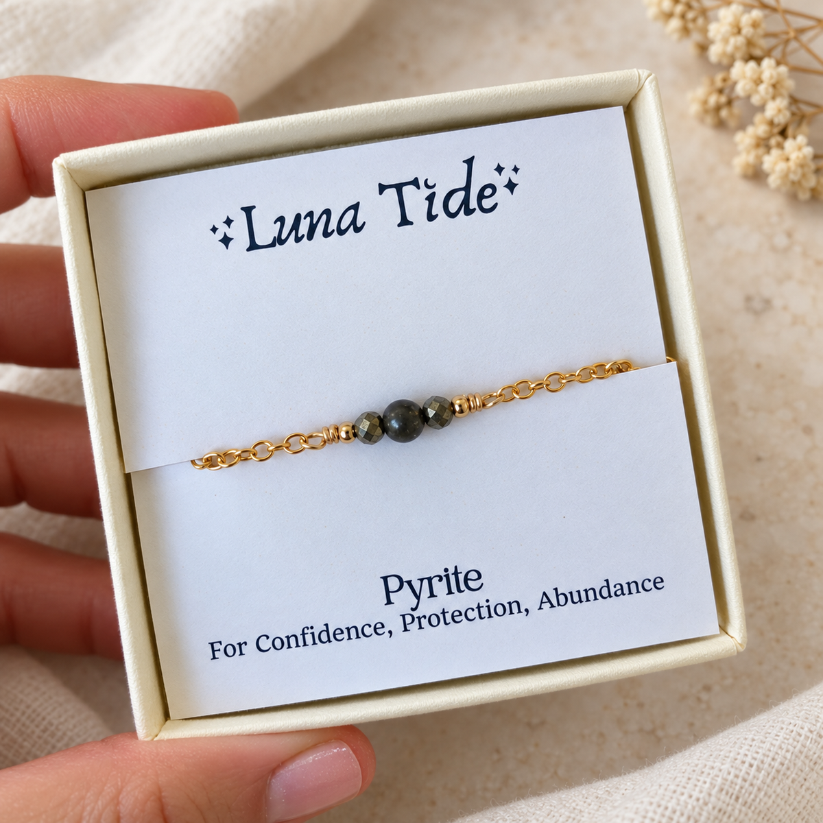 Dainty Pyrite Gemstone Bracelet