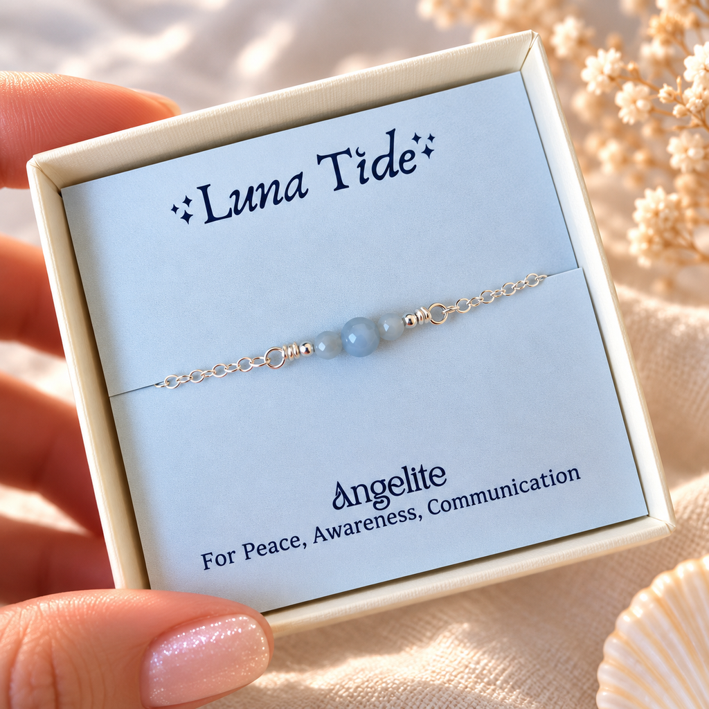 Dainty Angelite Gemstone Anklet