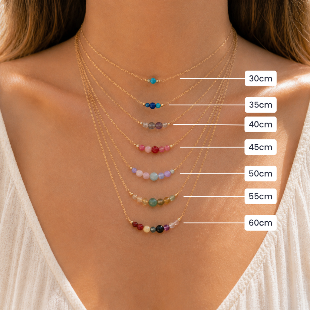 Custom Dainty Gemstone Choker Necklace - Custom Dainty Gemstone Choker Necklace - 14k Gold Fill / 30cm (12") - Choker - Luna Tide Handmade Crystal Jewellery