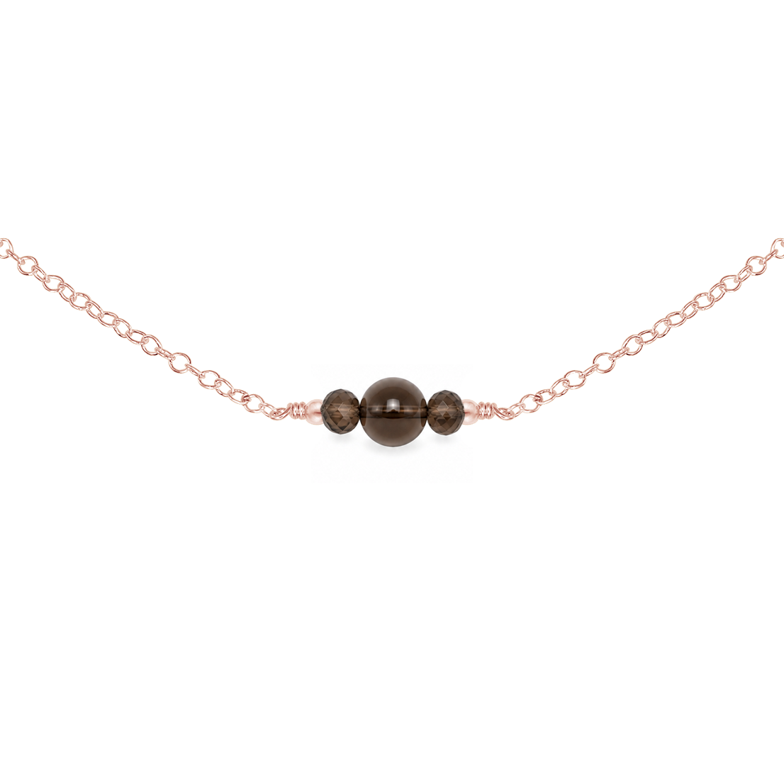 Dainty Smoky Quartz Gemstone Choker Necklace