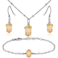 Citrine Double Terminated Crystal Jewellery Set