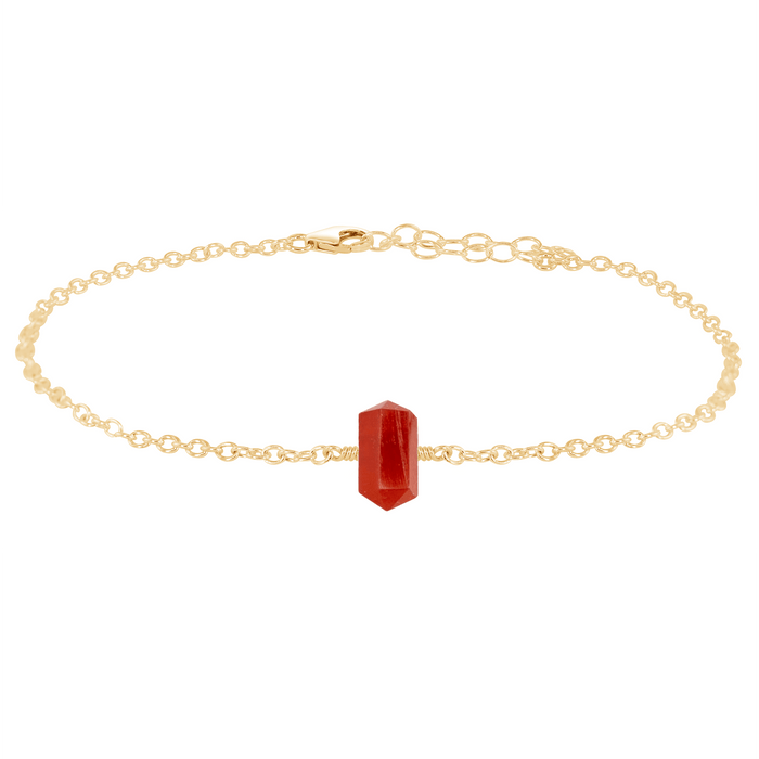 Carnelian Double Terminated Crystal Point Anklet