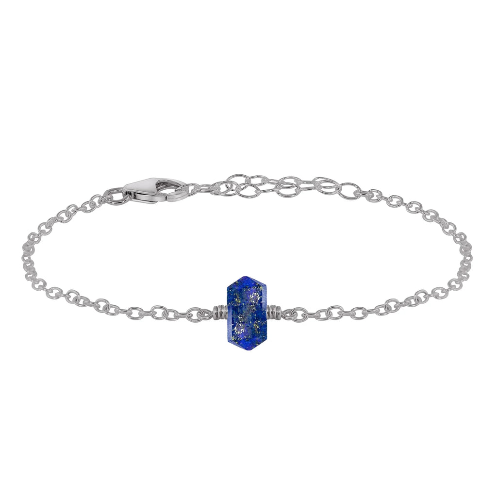 Lapis Lazuli Double Terminated Mini Crystal Point Bracelet
