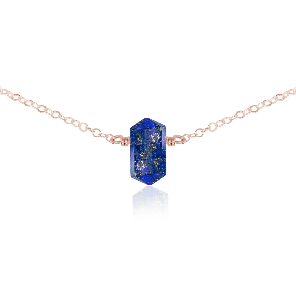 Double Terminated Lapis Lazuli Mini Crystal Point Choker Necklace