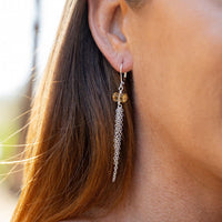 Citrine Double Terminated Crystal Point Tassel Earrings
