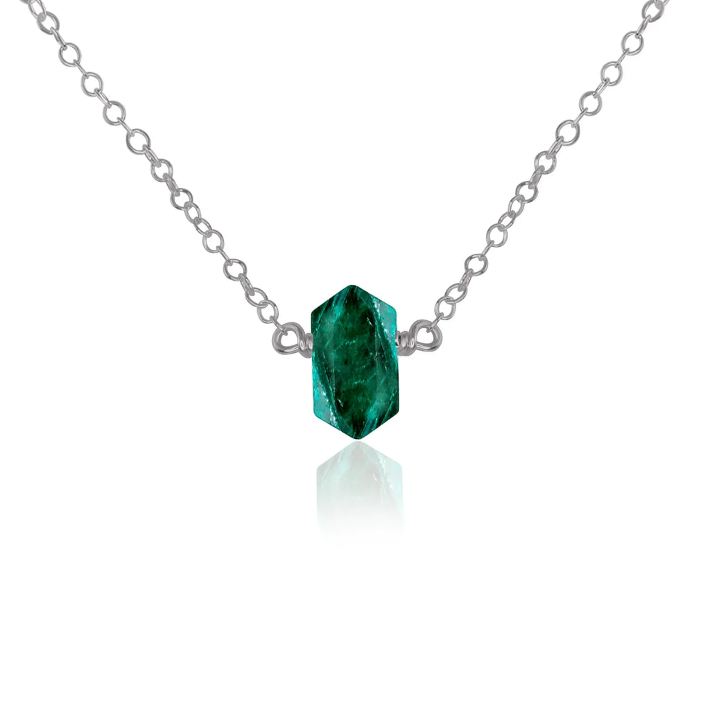 Double Terminated Emerald Mini Crystal Point Necklace
