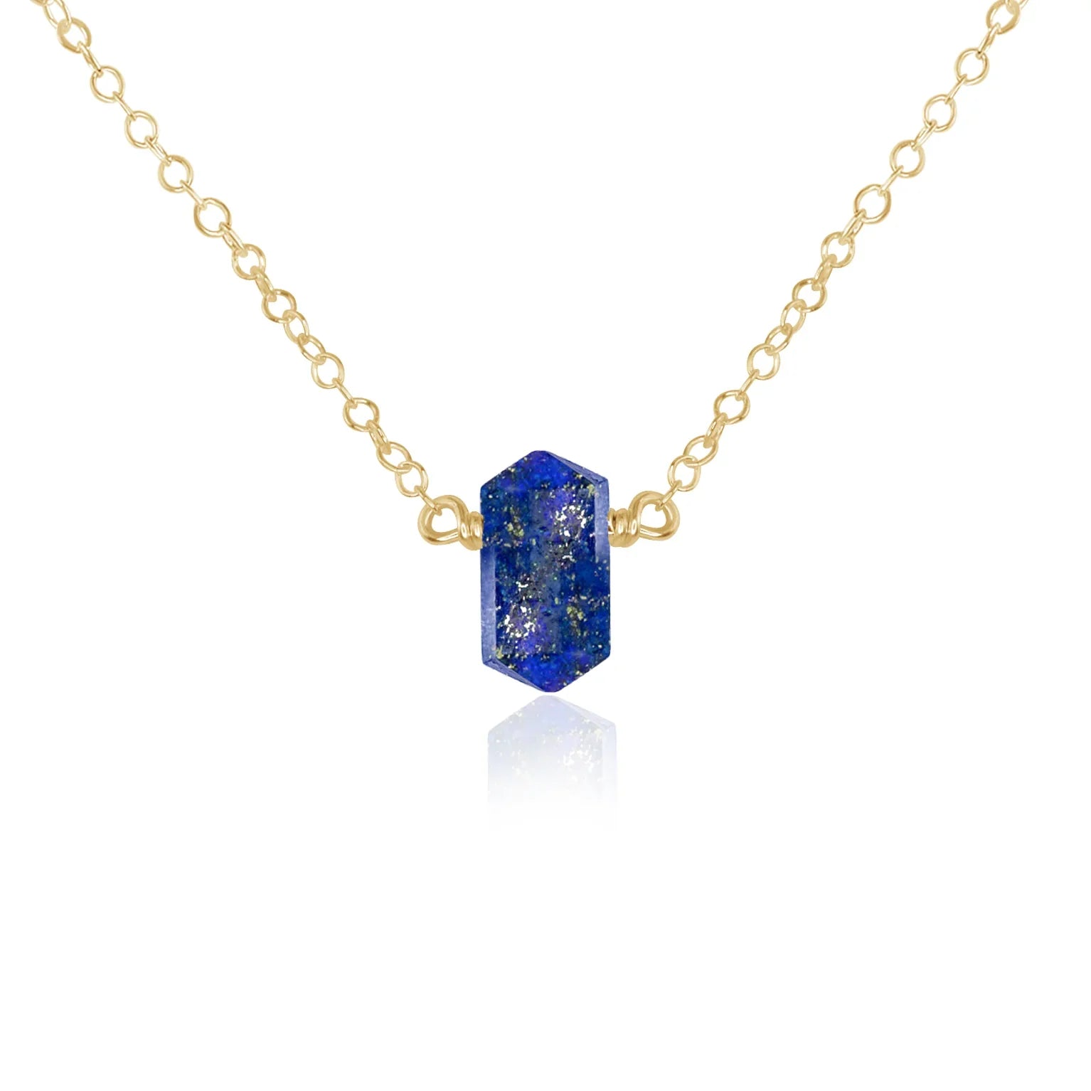 Double Terminated Lapis Lazuli Mini Crystal Point Necklace