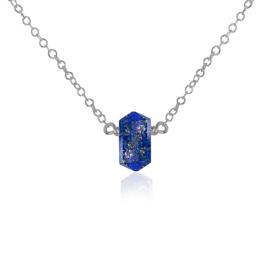 Double Terminated Lapis Lazuli Mini Crystal Point Necklace