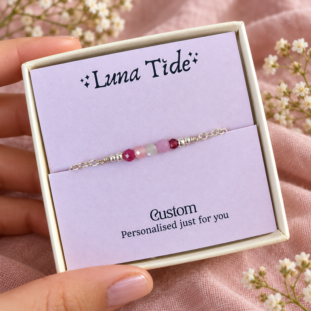 Custom Sparkling Gemstone Faceted Bead Bar Bracelet