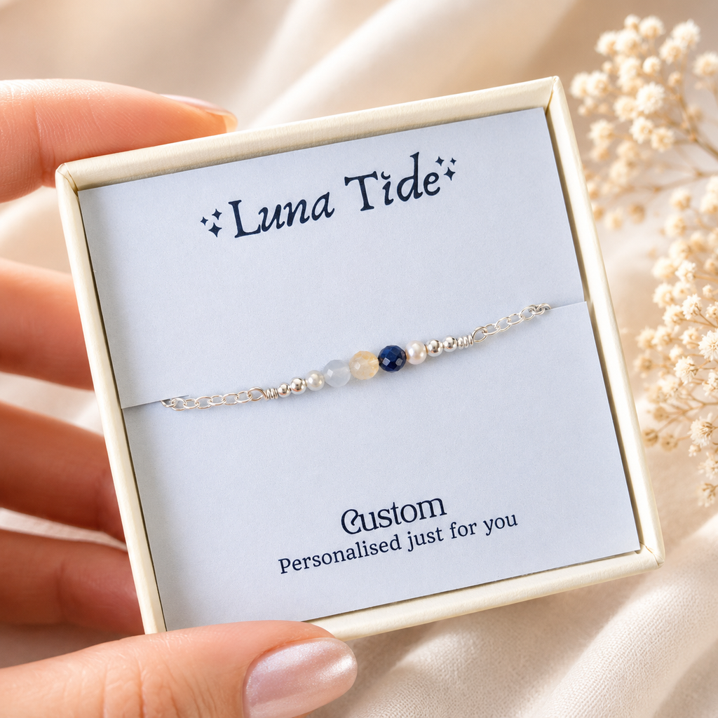 Custom Sparkling Gemstone Faceted Bead Bar Anklet