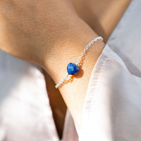 Lapis Lazuli Crystal Heart Bracelet - Lapis Lazuli Crystal Heart Bracelet - Sterling Silver - Luna Tide Handmade Crystal Jewellery