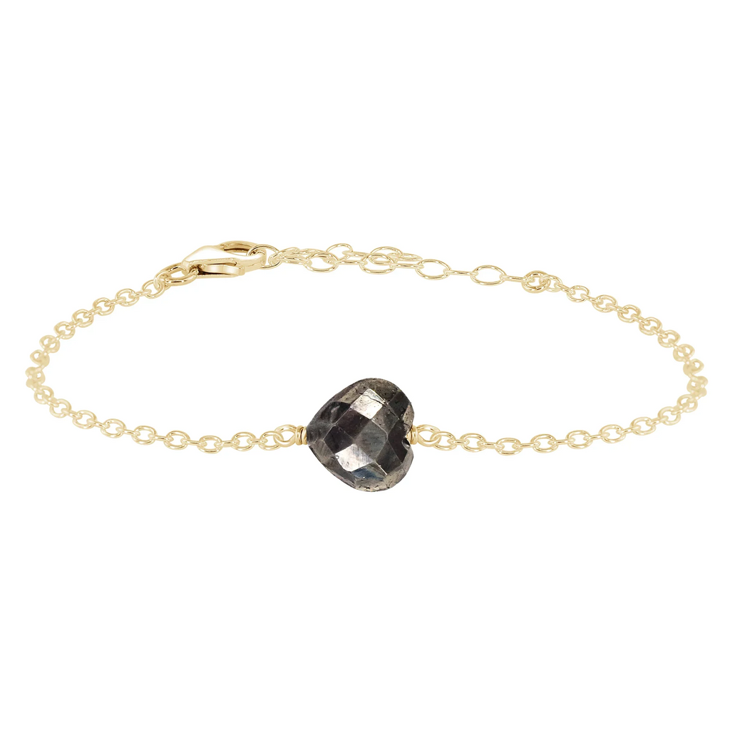Pyrite Crystal Heart Bracelet