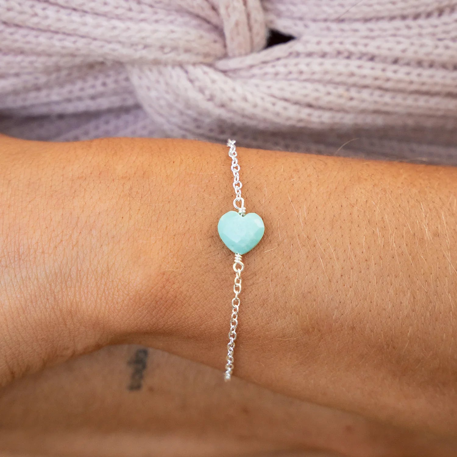 Turquoise Crystal Heart Bracelet