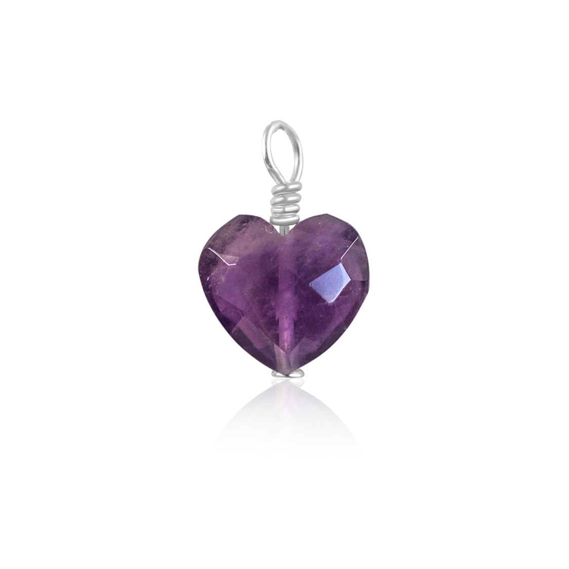 Amethyst Crystal Heart Pendant