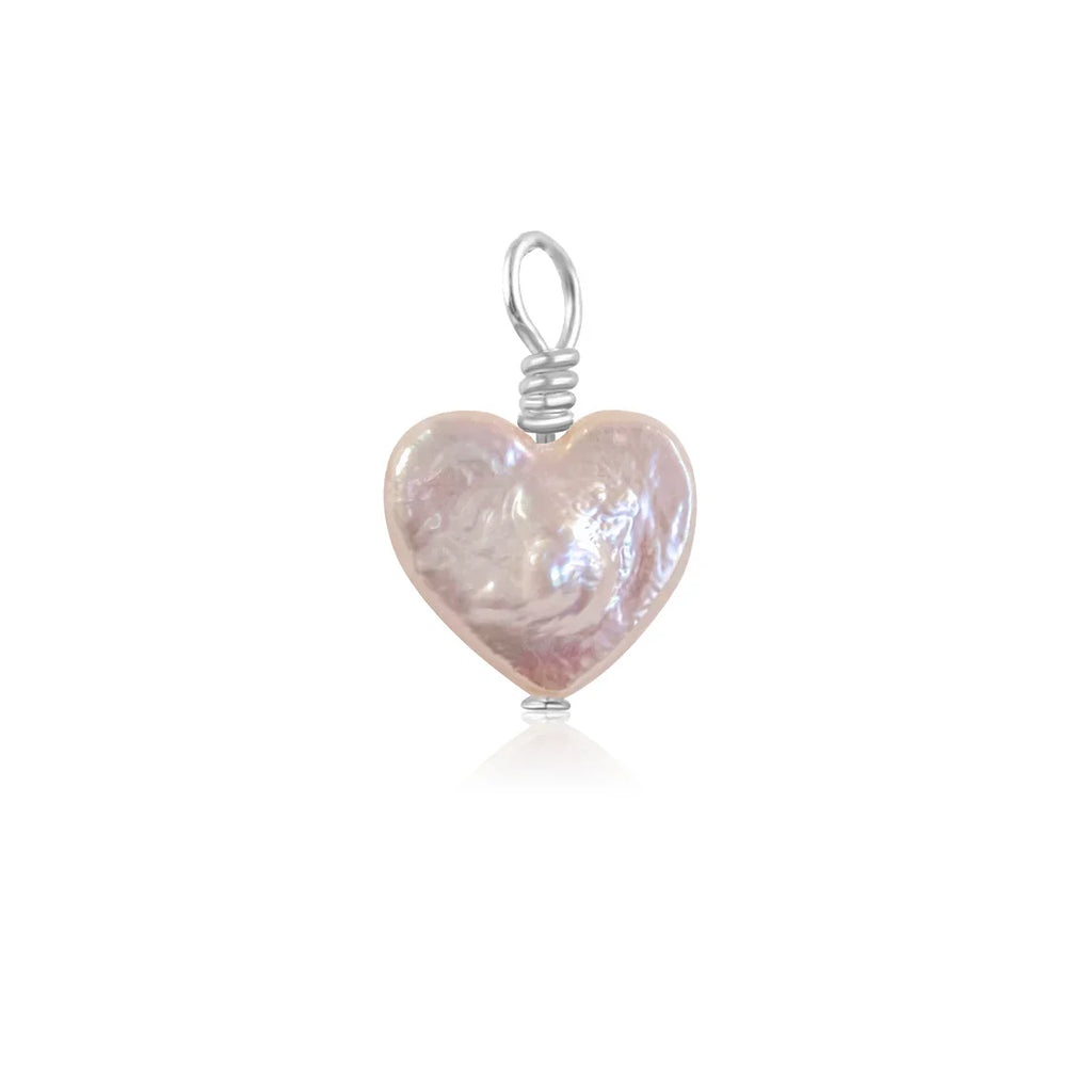 Freshwater Pearl Heart Pendant - Freshwater Pearl Heart Pendant - Sterling Silver - Luna Tide Handmade Crystal Jewellery
