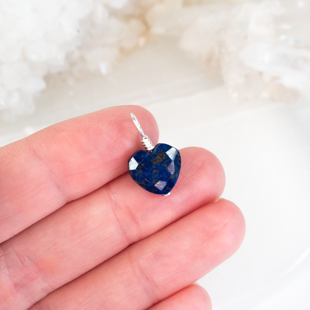 Lapis Lazuli Crystal Heart Pendant