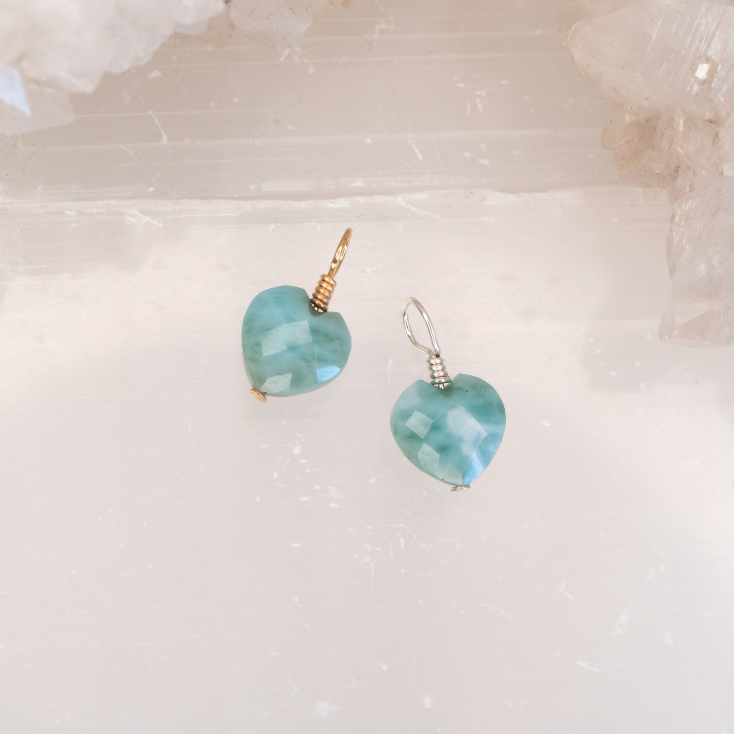 Larimar Crystal Heart Pendant