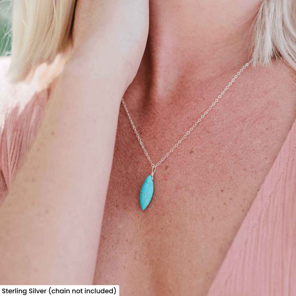 Marquise Turquoise Howlite Pendant