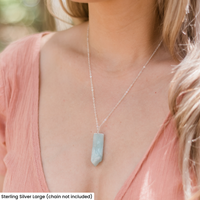 Raw Natural Aquamarine Crystal Slice Point Pendant